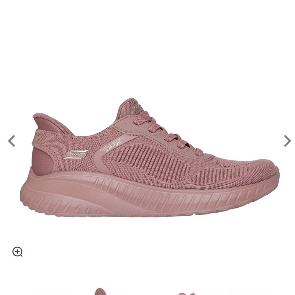Skechers Knit Lace-Up Sneakers in Mauve